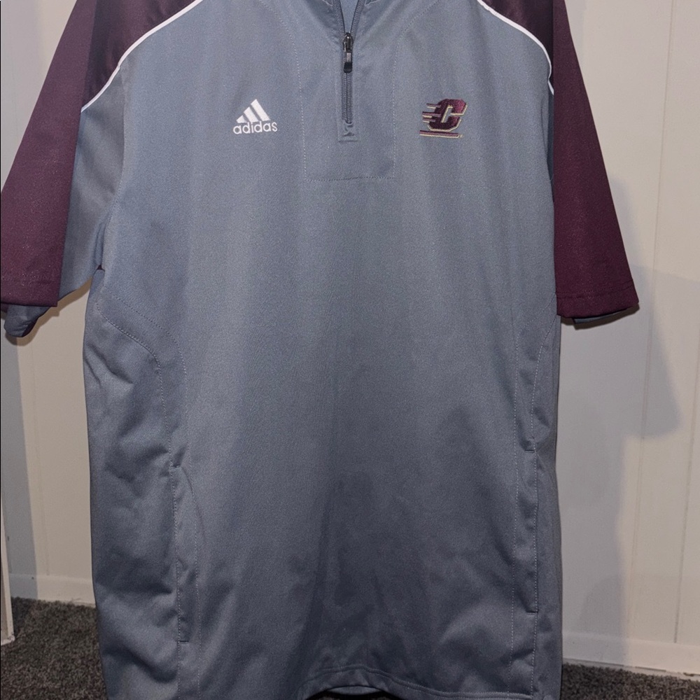 Adidas Gray and Maroon Men's Pullover